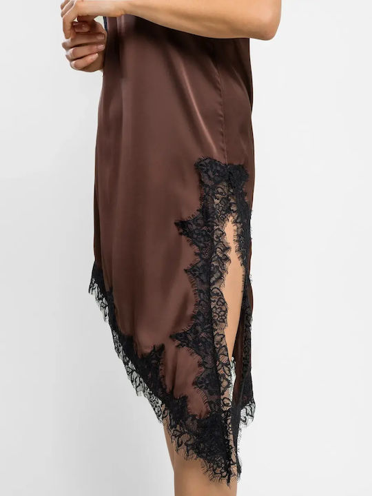 Admas Sommerliches Damen-Nachthemd Braun