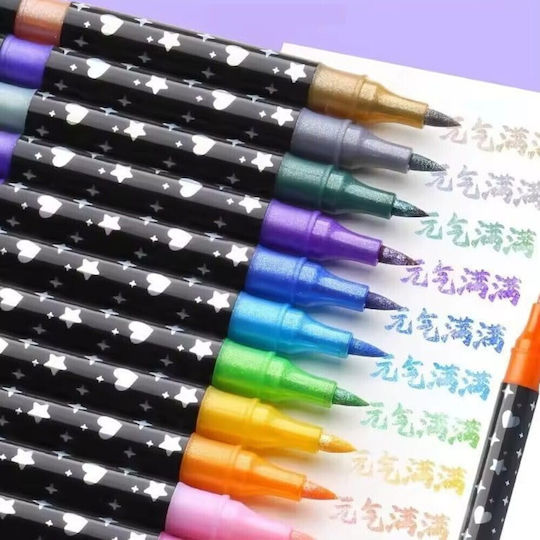 Zeichenstifte Mit Doppelspitze Mit Glitzer Set 24 Farben