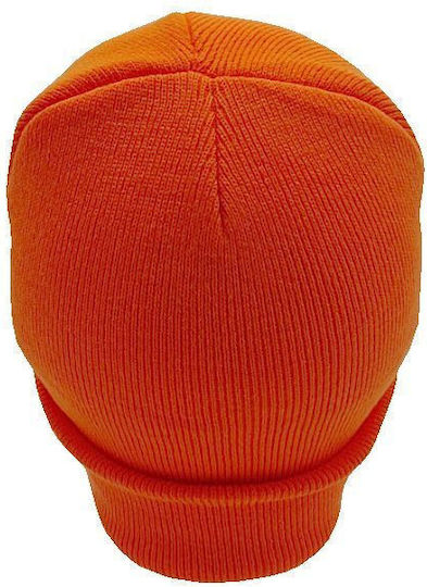 Beanie Unisex Σκούφος Πλεκτός σε Πορτοκαλί χρώμα