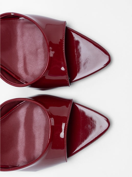 Damen Sandalen aus Burgundisch Lackleder