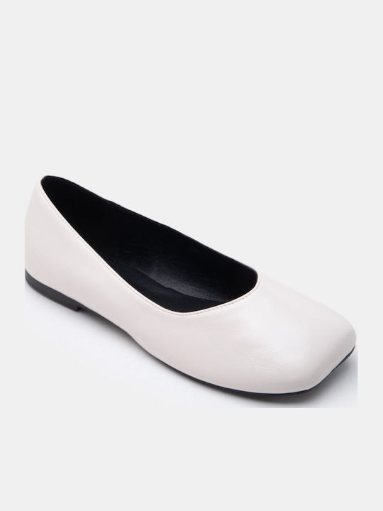 Damen Ballerinas Spitz zulaufend Weiße