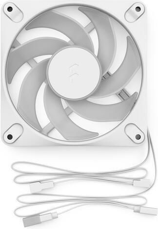 Fractal Design Dynamic 3 - 12 Обратен Перкa Вентилатор за Кутия 120mm (2200rpm / 63.9cfm) с RGB Осветление и Свързване 3-Pin / 4-Pin PWM Бял