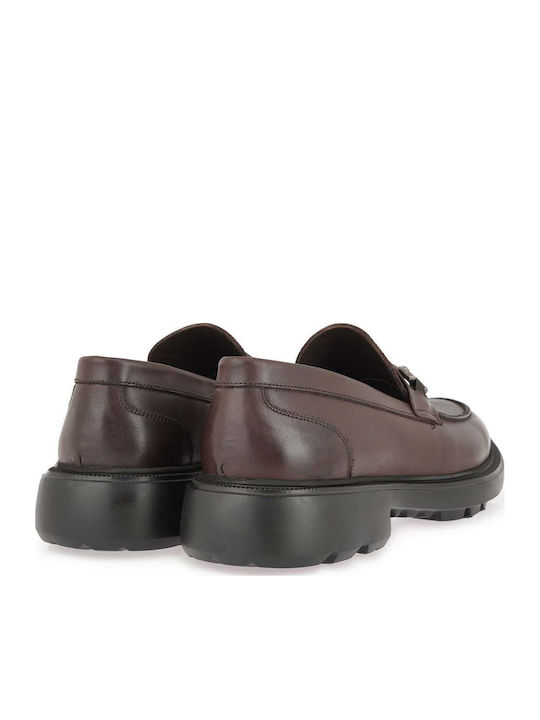 Δερμάτινα Ανδρικά Loafers σε Καφέ Χρώμα