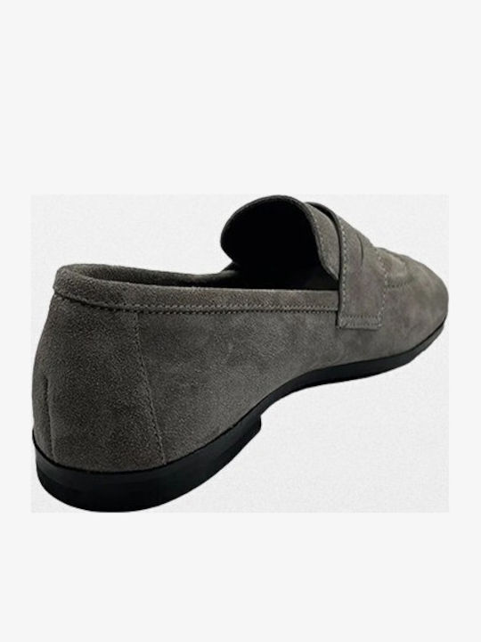 Suede Men's Loafers in Grey Colour