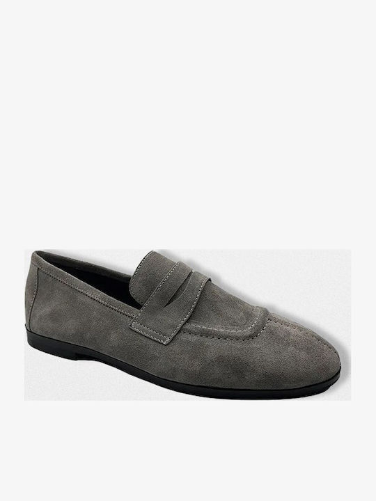 Suede Men's Loafers in Grey Colour