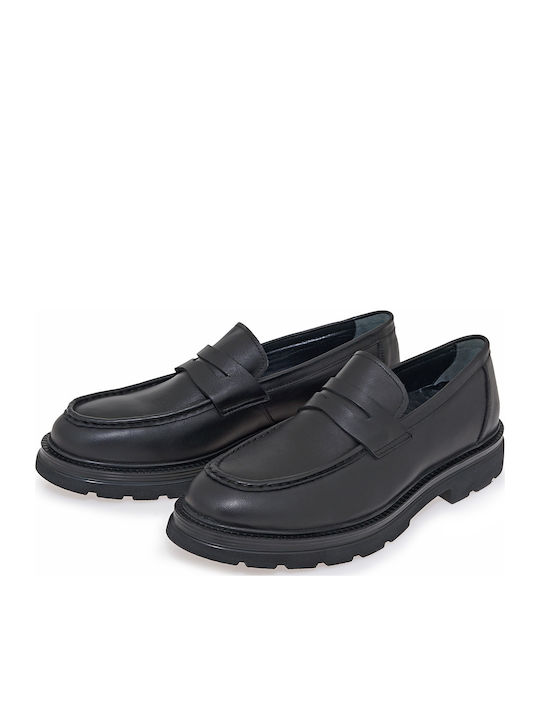 Δερμάτινα Ανδρικά Loafers σε Μαύρο Χρώμα
