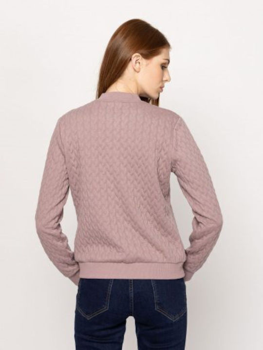 Women's Sweatshirt Cardigan Pale