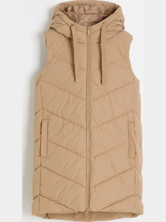Lange Damenjacke für Frühling/Herbst Beige