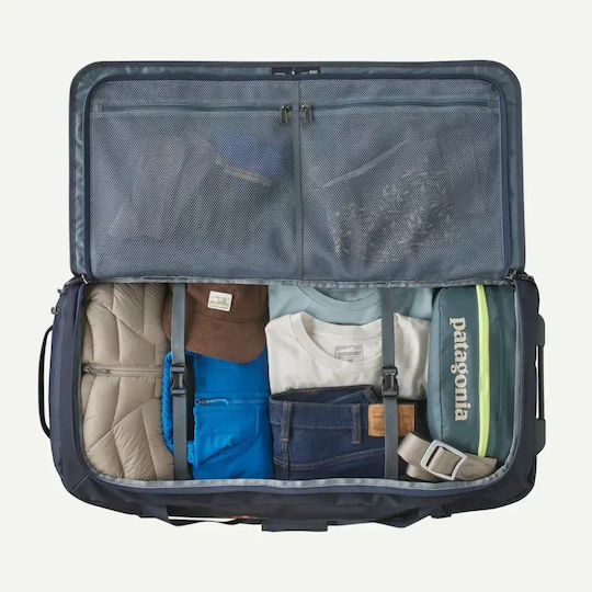 Patagonia Geantă voiaj 100lt Neagră cu Roți din Material Textil