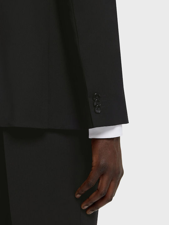 Winter Men's Suit with Slim Fit Black