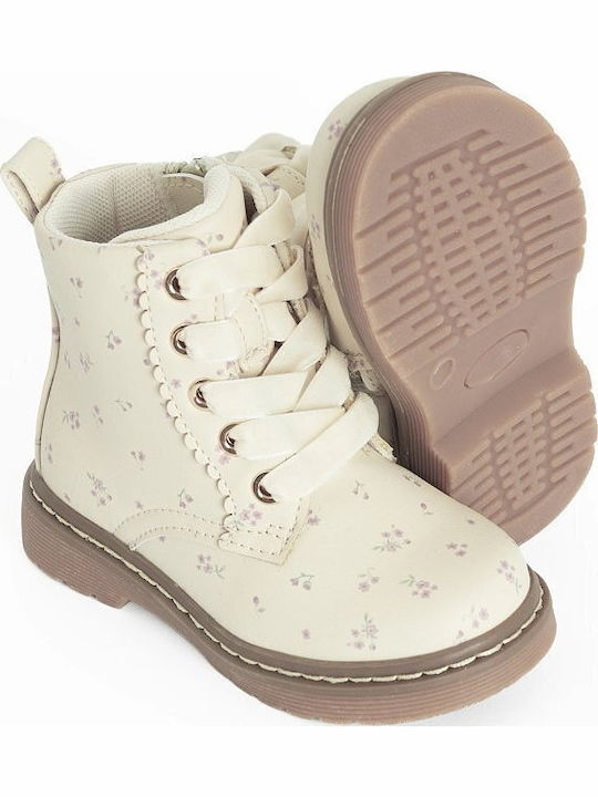 Kids Beige Ankle Boots
