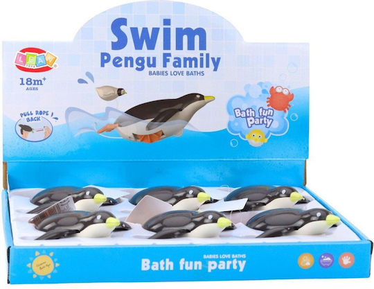 Leantoys Pinguin De Înotat Cu Cheiță Pentru Baie Gri 14,5 Cm