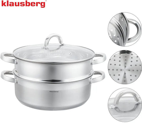 Klausberg Дълбока тенджера на пара от неръждаема стомана 4.6lt /