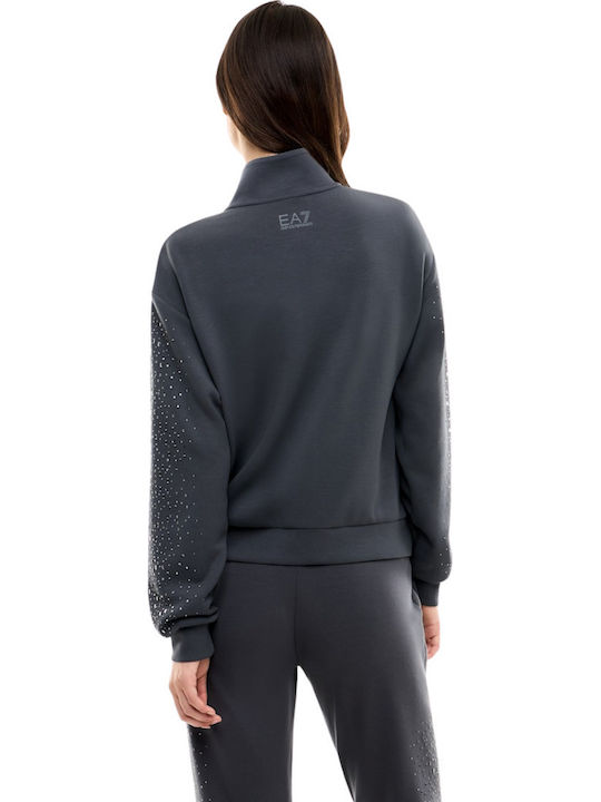 Women's Grey Sweatshirt Cardigan