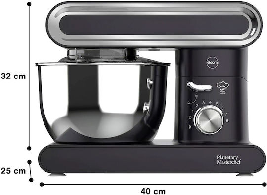 Eldom Кухненски робот 1400W с Неръждаем Казан 6.2lt Черен