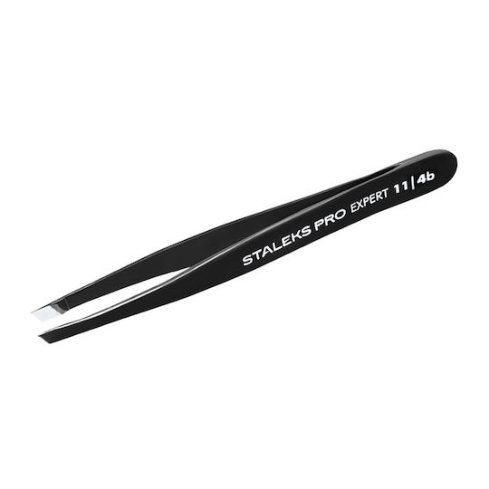 Staleks Augenbrauenpinzette mit Schräger Spitze Schwarz