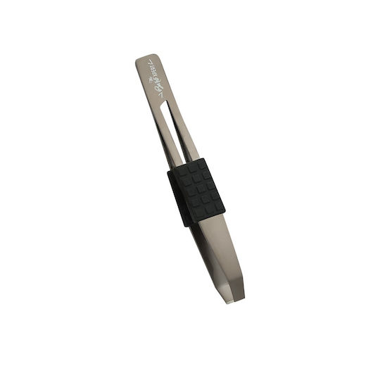 The Barb' Xpert Augenbrauenpinzette mit Gebogener Spitze Silber