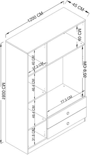 Τρίφυλλη Ντουλάπα 47x40x182cm