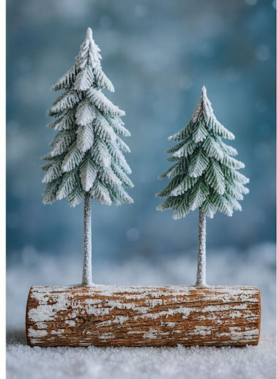 Weihnachtsaccessoires Lean Schneeweiße Tannen 34 x 28 cm