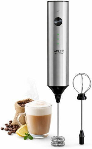 Adler Milchaufschäumer Hand-Batterie Inox
