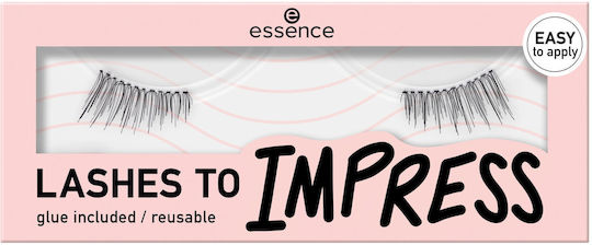 Essence Lashes To Impress Half Lashes 03 Μαύρες Half Lashes με Κόλλα