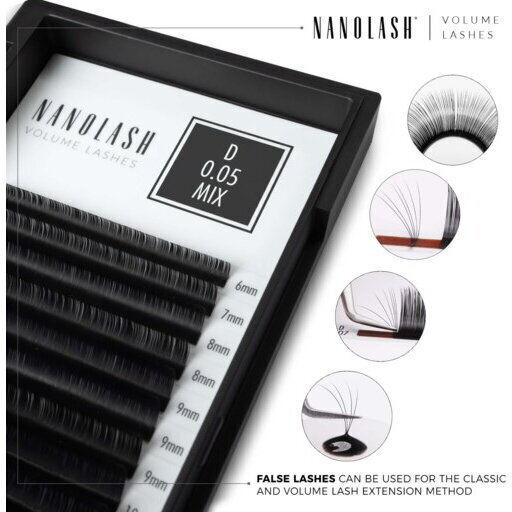 Nanolash Volume Lashes False Eyelashes 0.07 C #11 Mm 1 U
