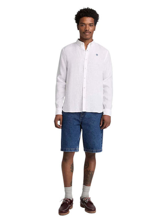 Mill Long-sleeved Linen Shirt White