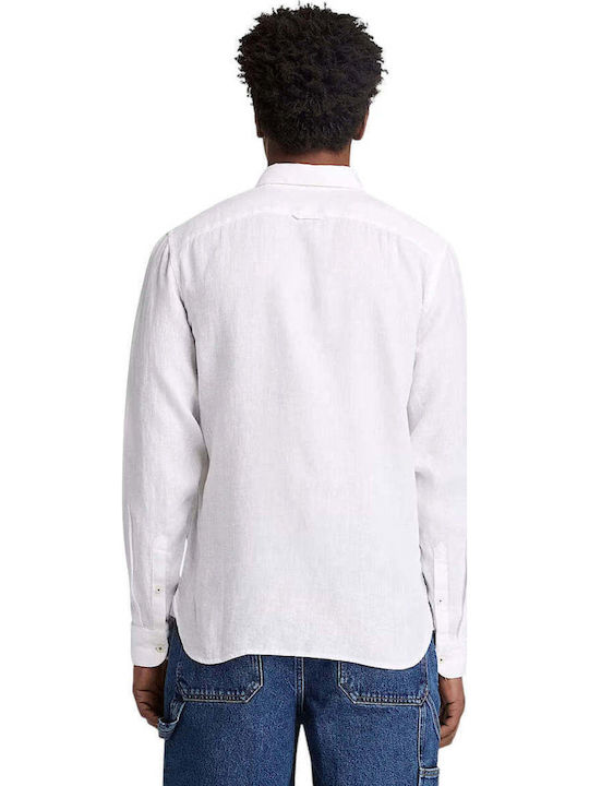 Mill Long-sleeved Linen Shirt White