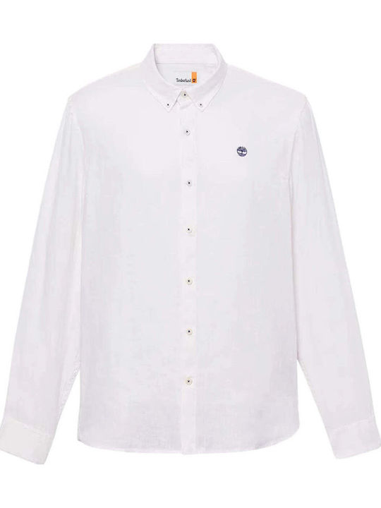 Mill Long-sleeved Linen Shirt White