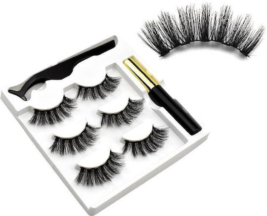 3D Effect False Eyelashes Kit Magnetic Black