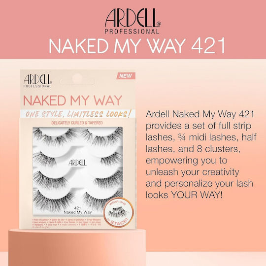 Ardell Naked My Way Lashes 421 Βλεφαρίδες Black 8τμχ