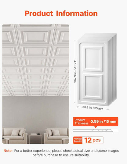 PVC με Κόλλα Λευκό 60.5x121.5εκ. 12τμχ