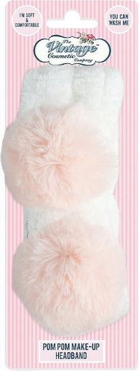 The Vintage Cosmetic Company Pom Pom Make-up-Stirnband Weiß