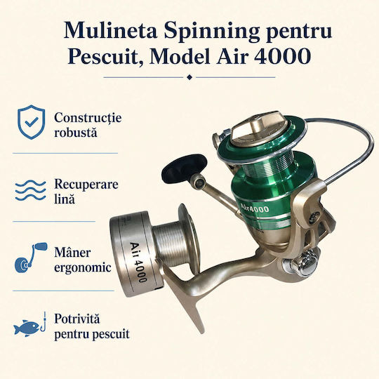 Model 4000 Mulinetă de pescuit pentru Spinning