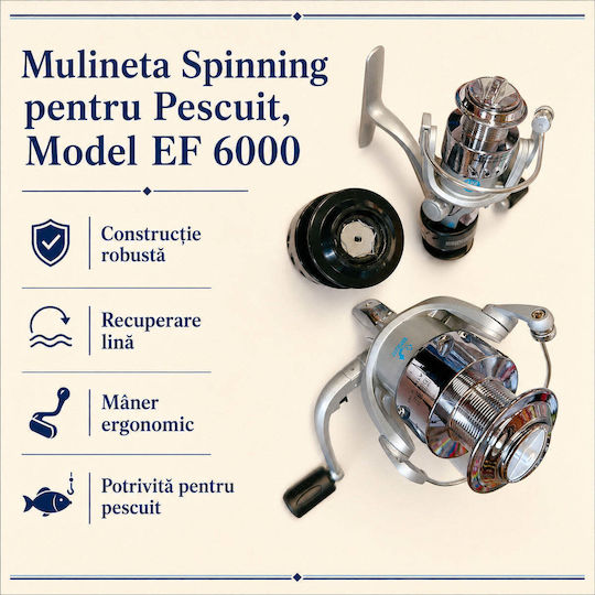 6000 Mulinetă de pescuit pentru Spinning