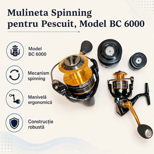 6000 Mulinetă de pescuit pentru Spinning