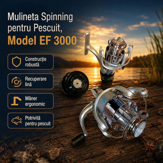 3000 Mulinetă de pescuit pentru Spinning
