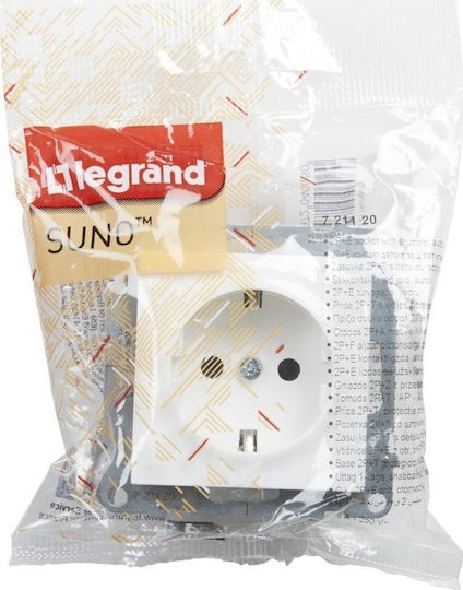 Legrand Suno Einzeln Gemauerte Steckdose Wasserdicht mit Deckel Weiße
