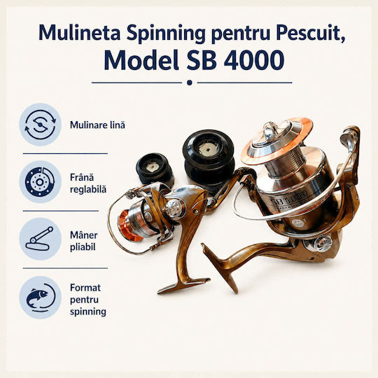 4000 Mulinetă de pescuit pentru Spinning