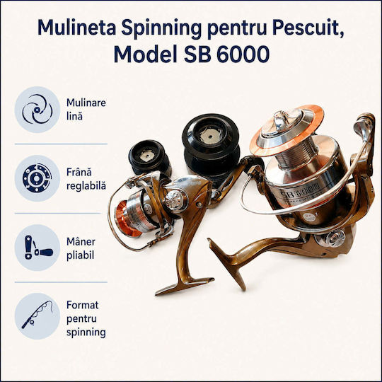 6000 Mulinetă de pescuit pentru Spinning