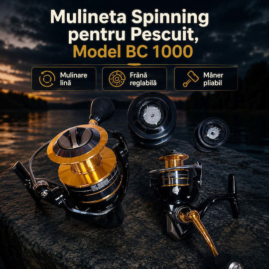 1000 Mulinetă de pescuit pentru Spinning