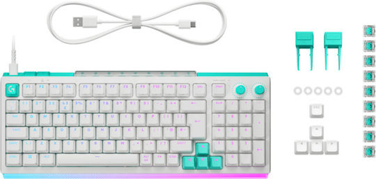 G512X Гейминг Механична Клавиатура 98% с RGB Осветление (Английски US) Бяла