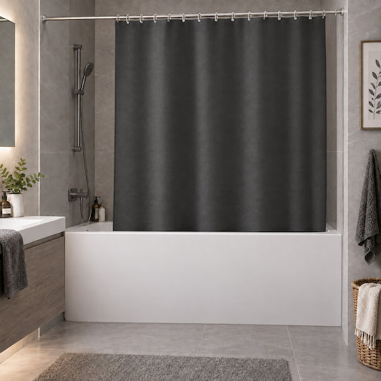 MRShome Shower Curtain 180x180cm Black