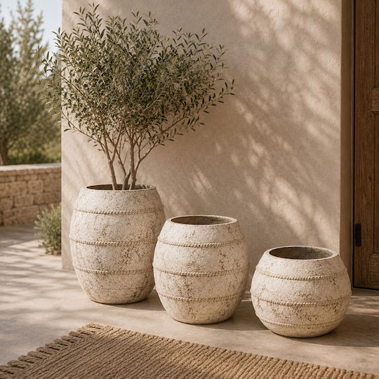 Artekko Concrete Flower Pot Beige 41x41x45.5cm