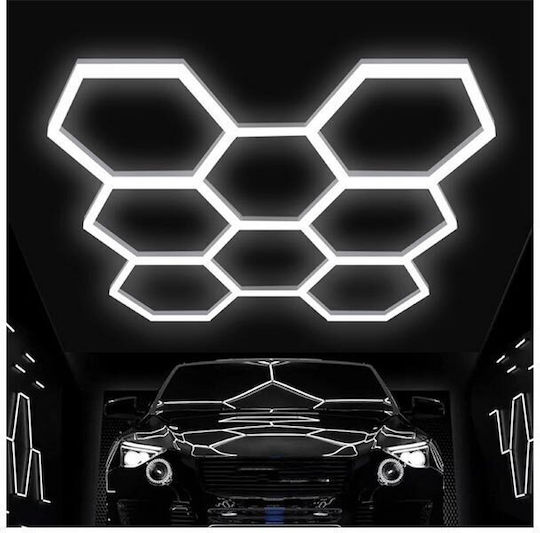 Led Екзагонално Осветление За Таван Ефект Пчелна Кошер 280w 6500k 257.6x244.4 Cm Aria Trade