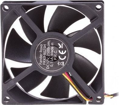 Fander Roxo 8025H Вентилатор за кутия Без светодиоди Осветление и Свързване 3-Pin