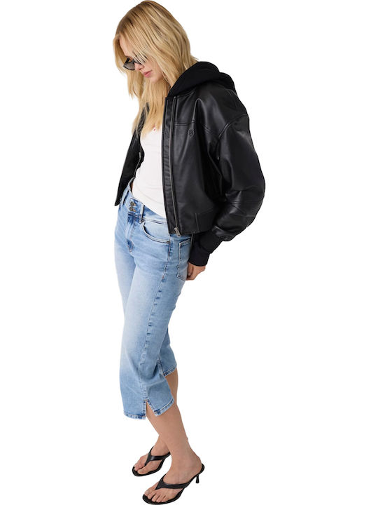 Damen Bomber Jacke Schwarz