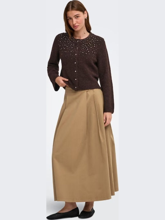 Kurze Gestrickte Damen Strickjacke Braun