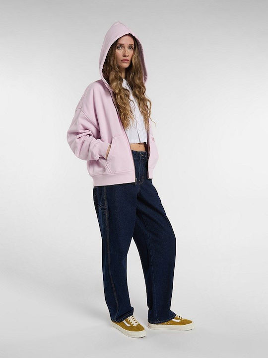 Cropped Women's Hooded Sweatshirt Pink