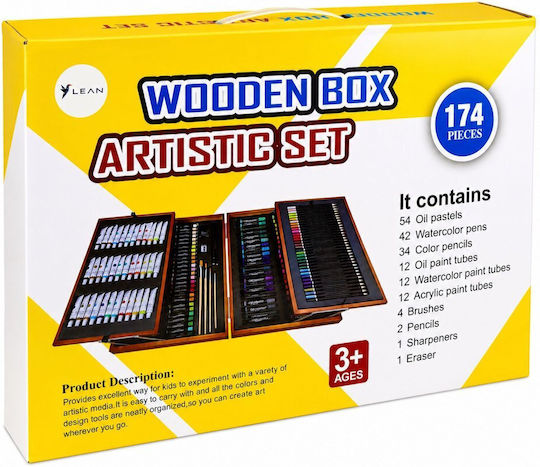 Lean Toys Set de Papetărie pentru Copii cu Creion, Ascuțitoare și Radieră